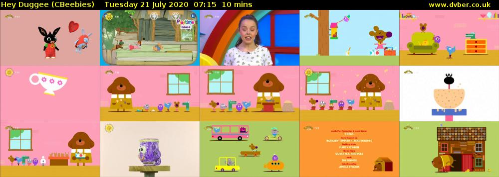 Hey Duggee (CBeebies) Tuesday 21 July 2020 07:15 - 07:25