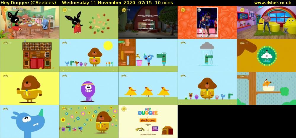 Hey Duggee (CBeebies) Wednesday 11 November 2020 07:15 - 07:25