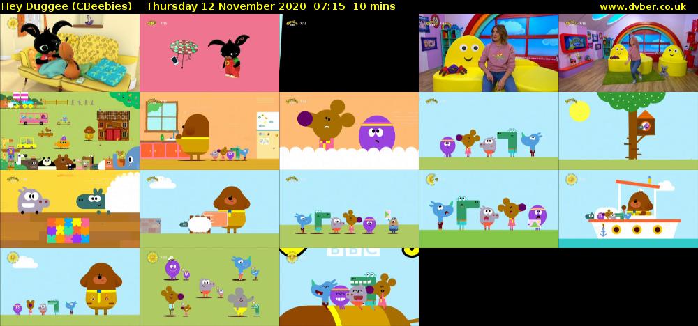 Hey Duggee (CBeebies) Thursday 12 November 2020 07:15 - 07:25