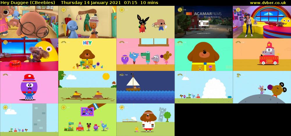 Hey Duggee (CBeebies) Thursday 14 January 2021 07:15 - 07:25