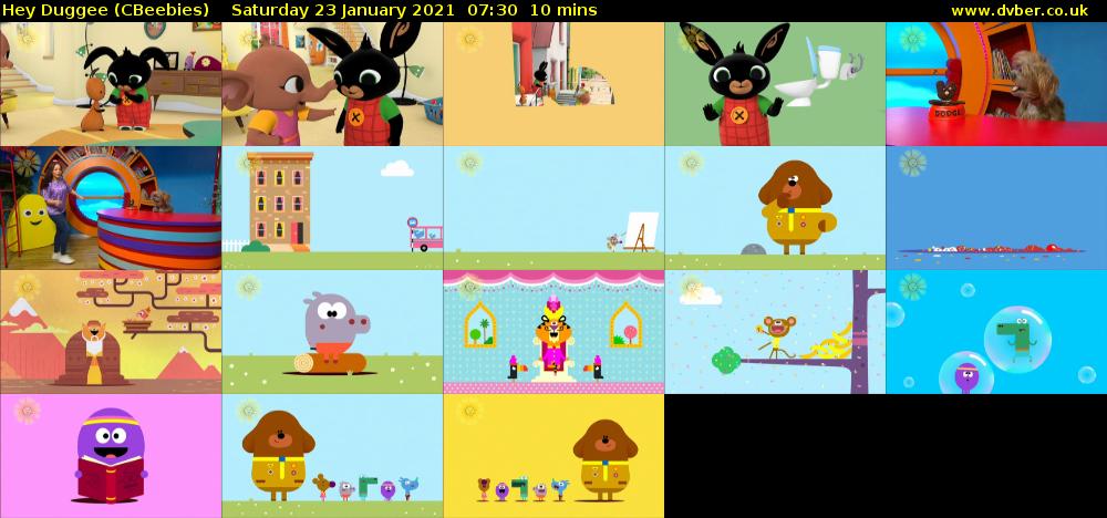 Hey Duggee (CBeebies) Saturday 23 January 2021 07:30 - 07:40