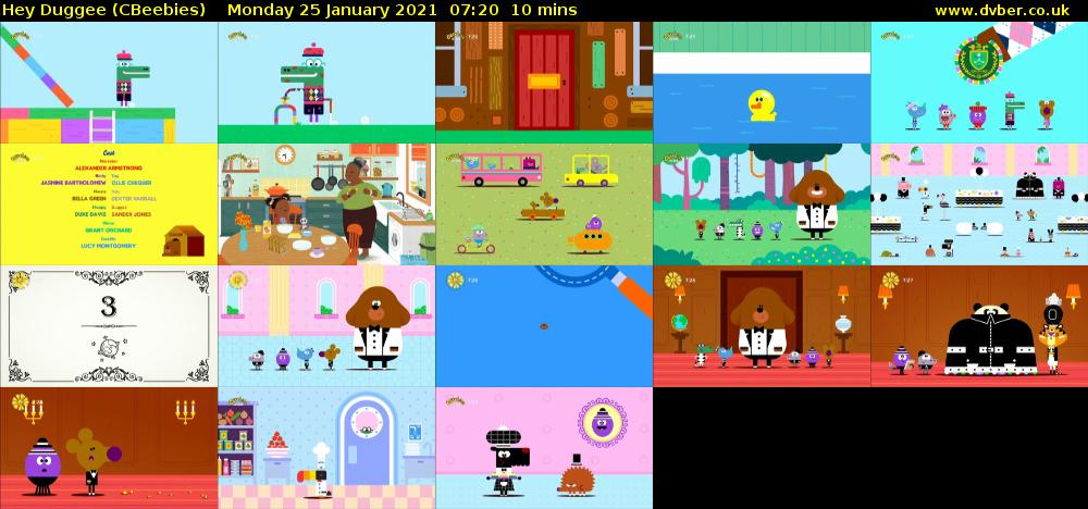 Hey Duggee (CBeebies) Monday 25 January 2021 07:20 - 07:30