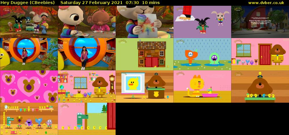 Hey Duggee (CBeebies) Saturday 27 February 2021 07:30 - 07:40