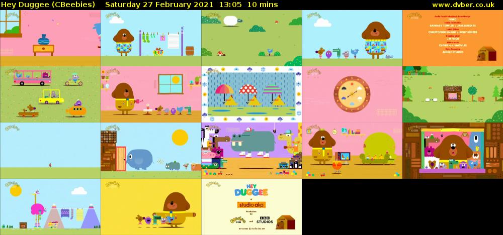 Hey Duggee (CBeebies) Saturday 27 February 2021 13:05 - 13:15