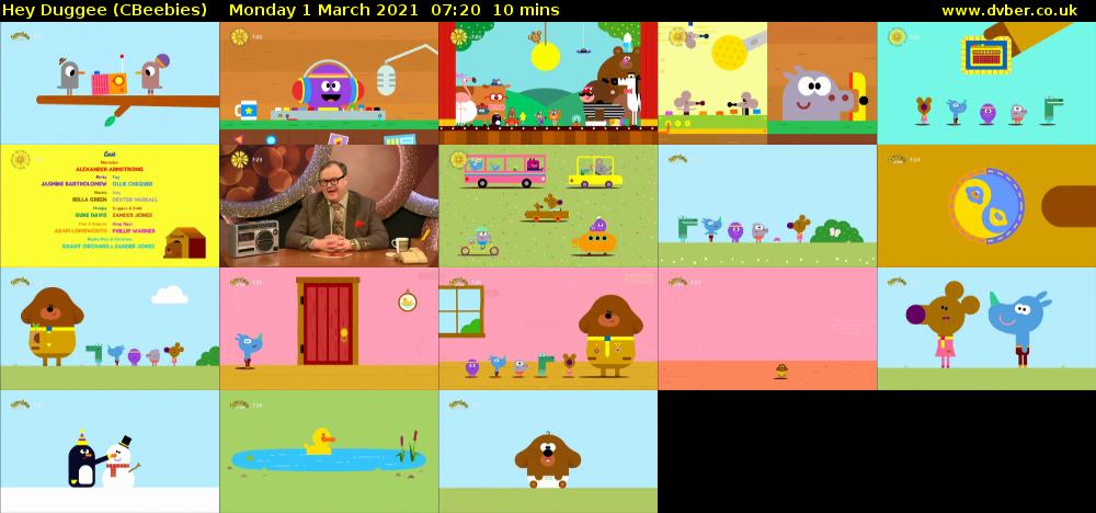 Hey Duggee (CBeebies) Monday 1 March 2021 07:20 - 07:30