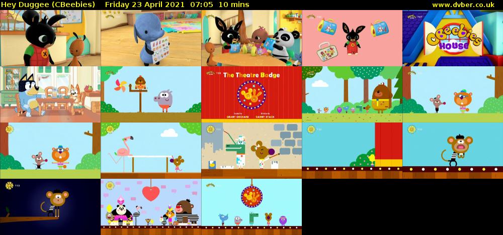 Hey Duggee (CBeebies) Friday 23 April 2021 07:05 - 07:15