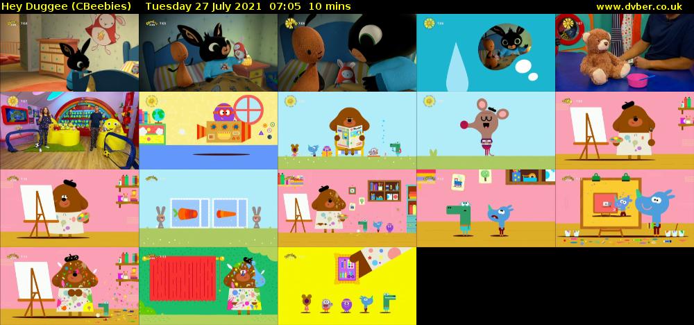 Hey Duggee (CBeebies) Tuesday 27 July 2021 07:05 - 07:15