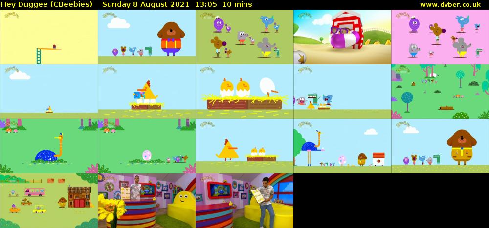 Hey Duggee (CBeebies) Sunday 8 August 2021 13:05 - 13:15