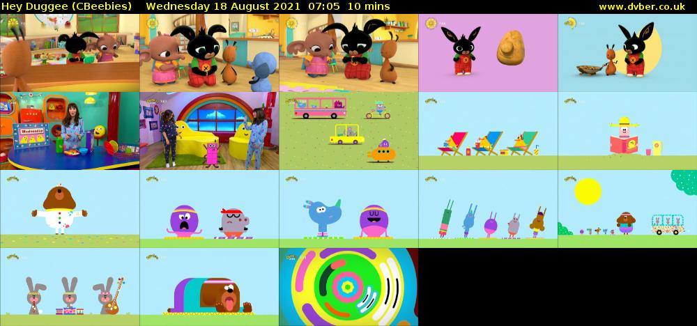 Hey Duggee (CBeebies) Wednesday 18 August 2021 07:05 - 07:15