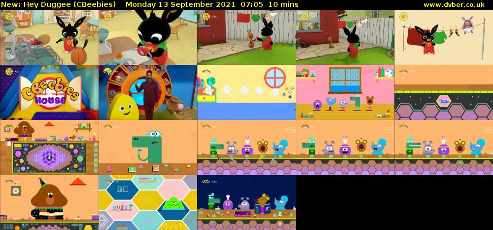 Hey Duggee (CBeebies) Monday 13 September 2021 07:05 - 07:15