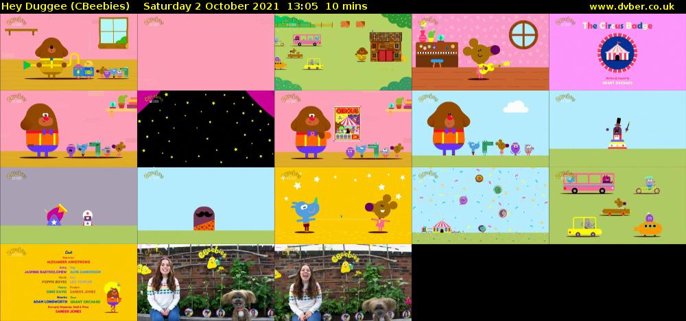 Hey Duggee (CBeebies) Saturday 2 October 2021 13:05 - 13:15