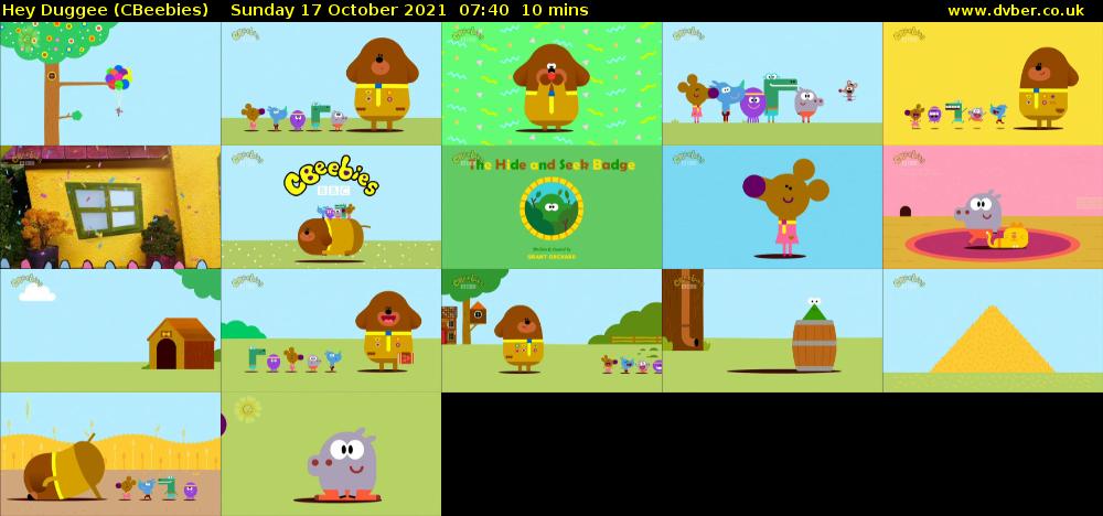 Hey Duggee (CBeebies) Sunday 17 October 2021 07:40 - 07:50
