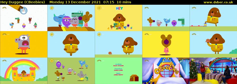 Hey Duggee (CBeebies) Monday 13 December 2021 07:15 - 07:25