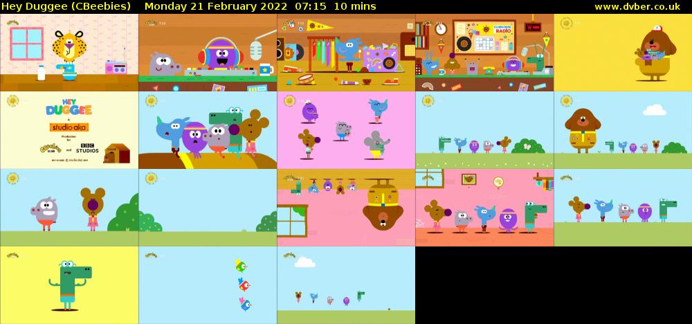 Hey Duggee (CBeebies) Monday 21 February 2022 07:15 - 07:25