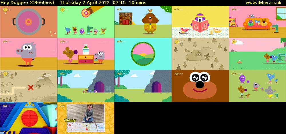 Hey Duggee (CBeebies) Thursday 7 April 2022 07:15 - 07:25