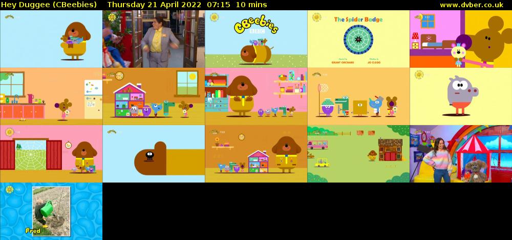 Hey Duggee (CBeebies) Thursday 21 April 2022 07:15 - 07:25