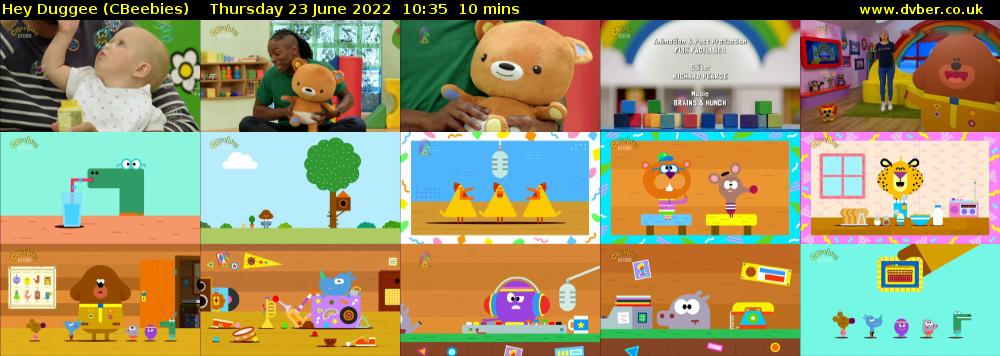 Hey Duggee (CBeebies) Thursday 23 June 2022 10:35 - 10:45