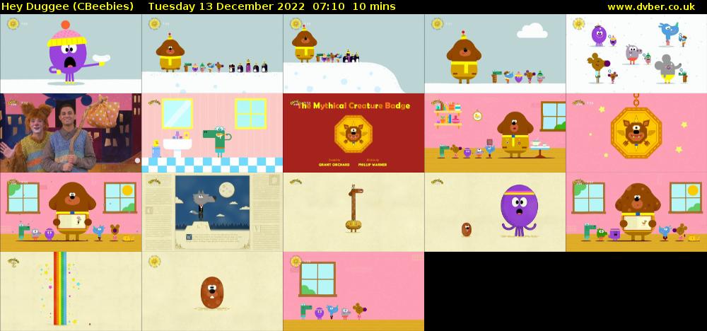 Hey Duggee (CBeebies) Tuesday 13 December 2022 07:10 - 07:20