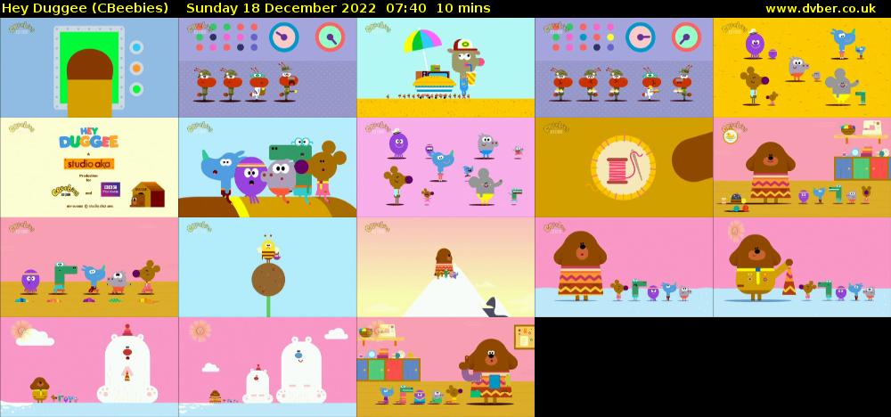 Hey Duggee (CBeebies) Sunday 18 December 2022 07:40 - 07:50