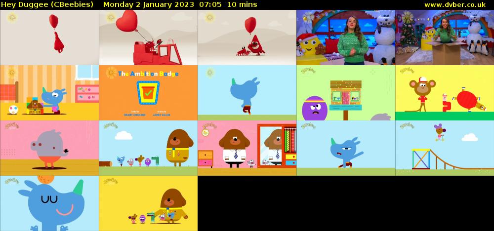 Hey Duggee (CBeebies) Monday 2 January 2023 07:05 - 07:15