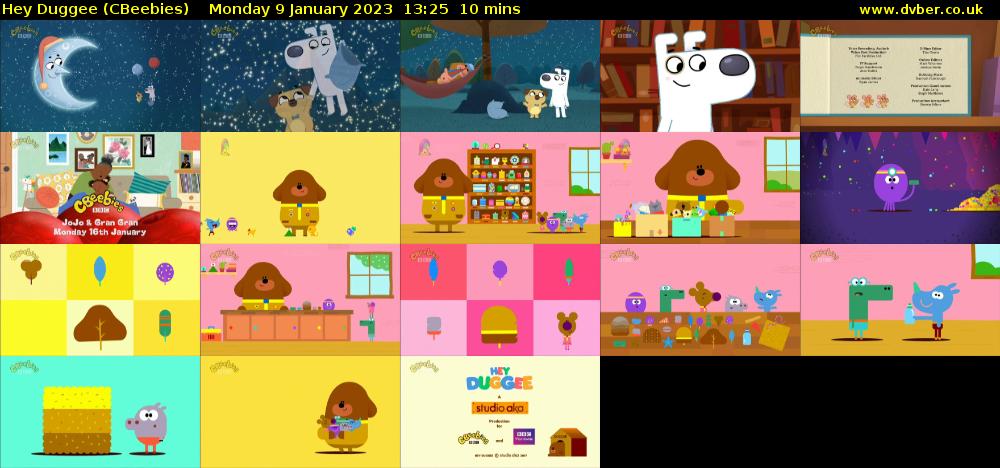 Hey Duggee (CBeebies) Monday 9 January 2023 13:25 - 13:35