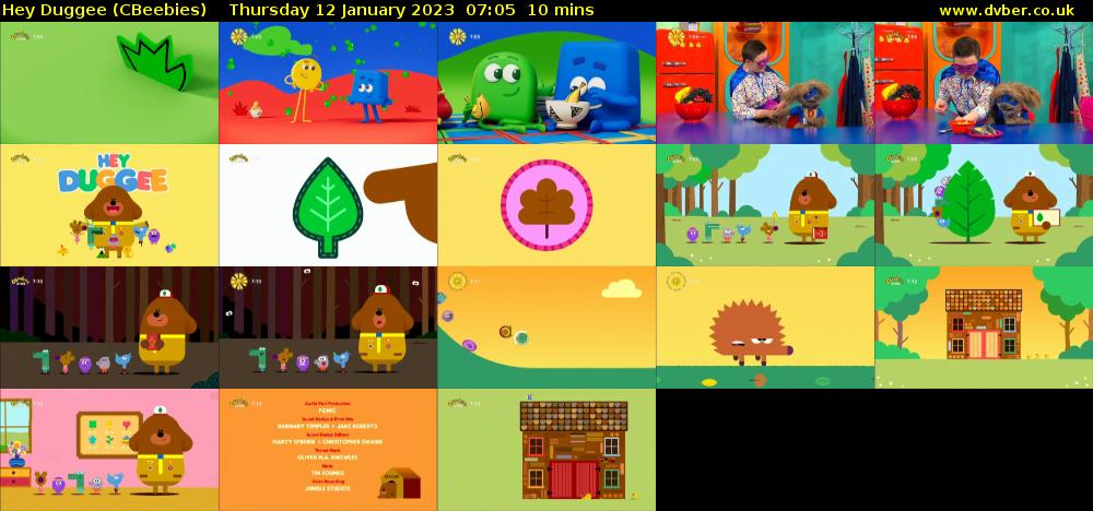 Hey Duggee (CBeebies) Thursday 12 January 2023 07:05 - 07:15
