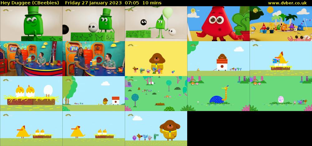 Hey Duggee (CBeebies) Friday 27 January 2023 07:05 - 07:15