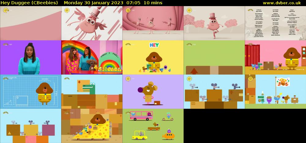Hey Duggee (CBeebies) Monday 30 January 2023 07:05 - 07:15
