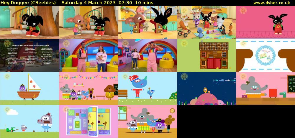 Hey Duggee (CBeebies) Saturday 4 March 2023 07:30 - 07:40