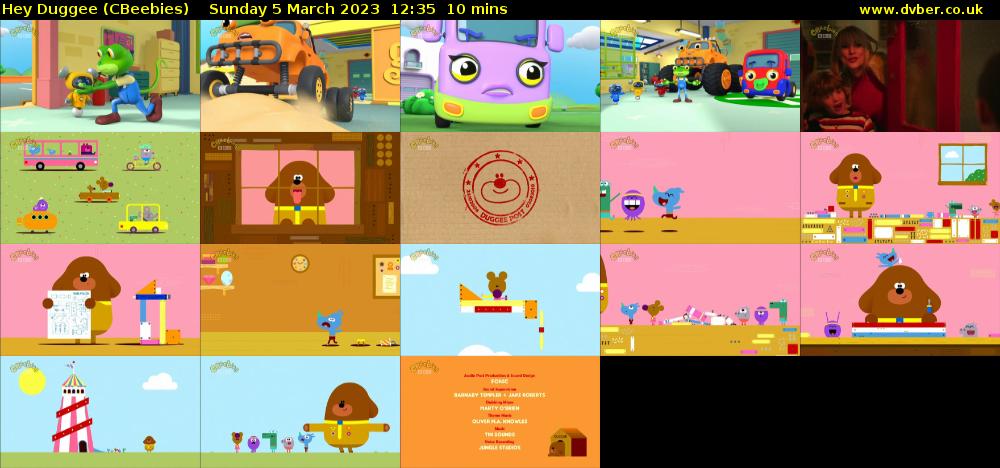 Hey Duggee (CBeebies) Sunday 5 March 2023 12:35 - 12:45