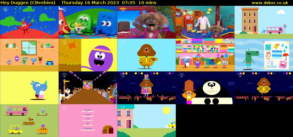 Hey Duggee (CBeebies) Thursday 16 March 2023 07:05 - 07:15