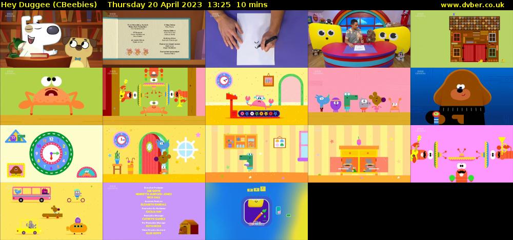 Hey Duggee (CBeebies) Thursday 20 April 2023 13:25 - 13:35