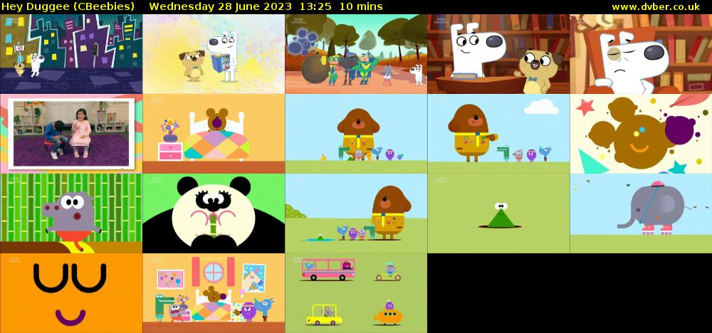 Hey Duggee (CBeebies) Wednesday 28 June 2023 13:25 - 13:35