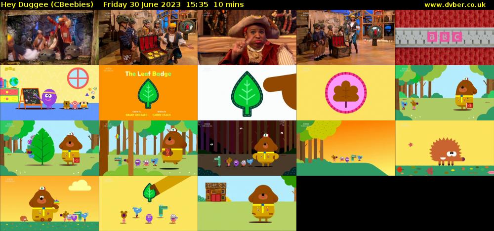 Hey Duggee (CBeebies) Friday 30 June 2023 15:35 - 15:45