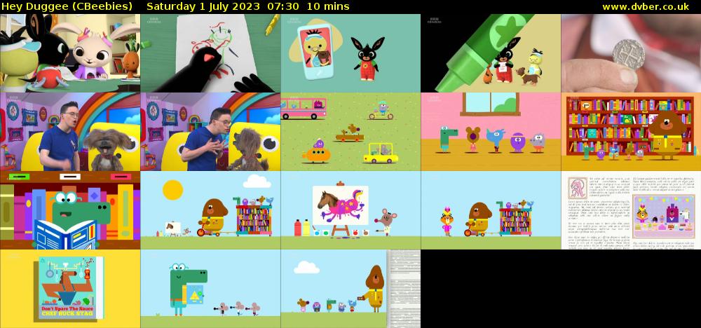 Hey Duggee (CBeebies) Saturday 1 July 2023 07:30 - 07:40