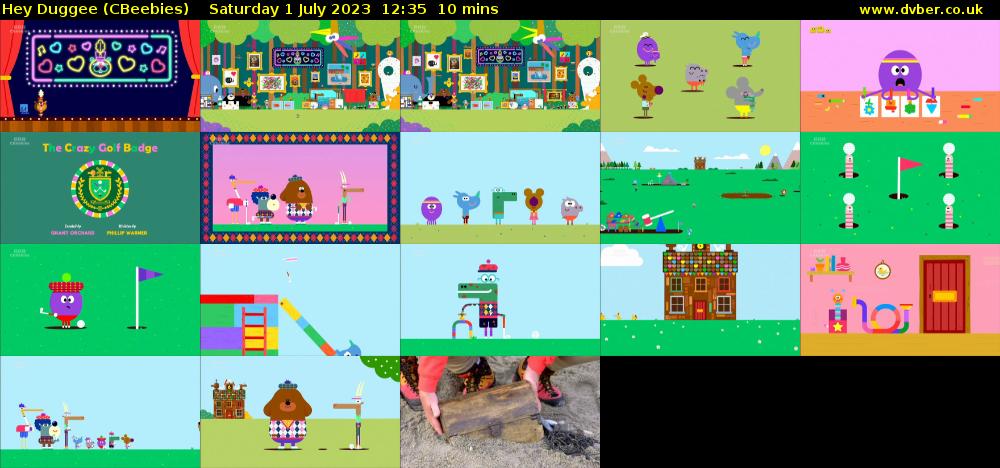 Hey Duggee (CBeebies) Saturday 1 July 2023 12:35 - 12:45