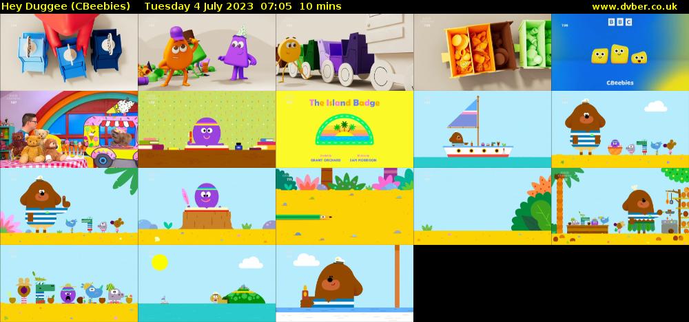 Hey Duggee (CBeebies) Tuesday 4 July 2023 07:05 - 07:15