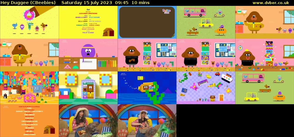 Hey Duggee (CBeebies) Saturday 15 July 2023 09:45 - 09:55