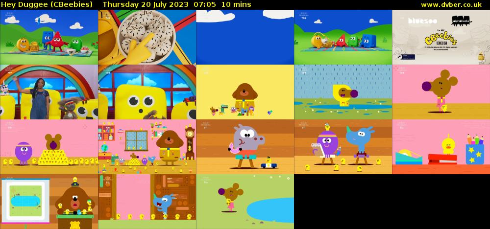 Hey Duggee (CBeebies) Thursday 20 July 2023 07:05 - 07:15