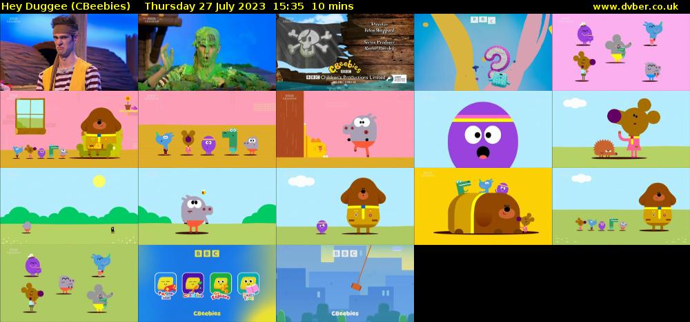 Hey Duggee (CBeebies) Thursday 27 July 2023 15:35 - 15:45