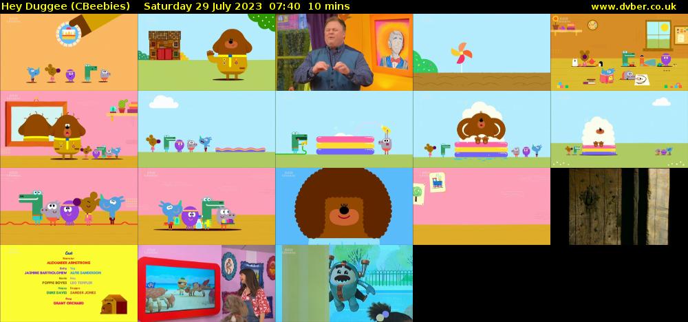 Hey Duggee (CBeebies) Saturday 29 July 2023 07:40 - 07:50