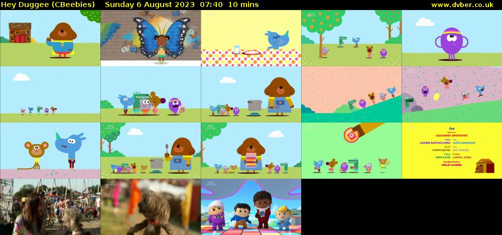 Hey Duggee (CBeebies) Sunday 6 August 2023 07:40 - 07:50