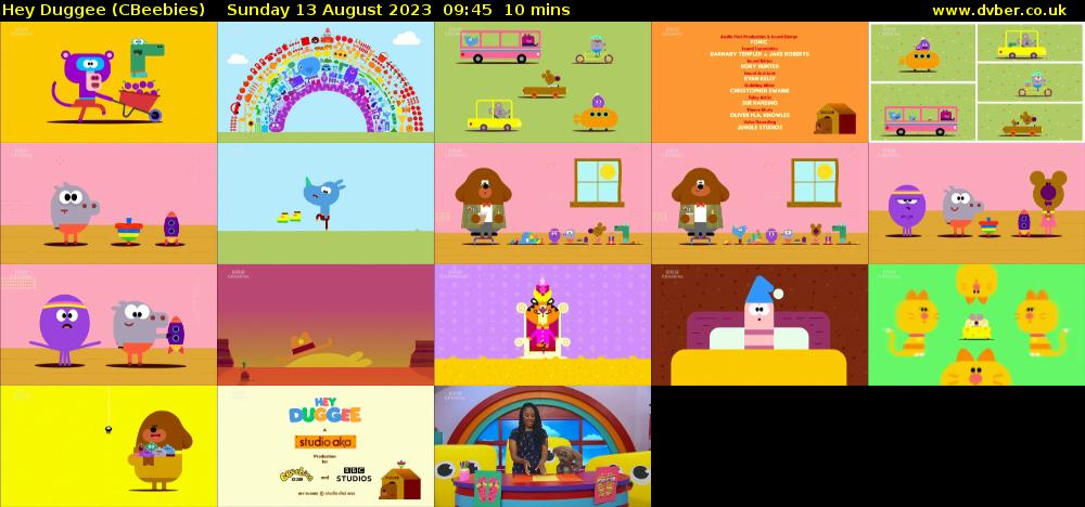 Hey Duggee (CBeebies) Sunday 13 August 2023 09:45 - 09:55