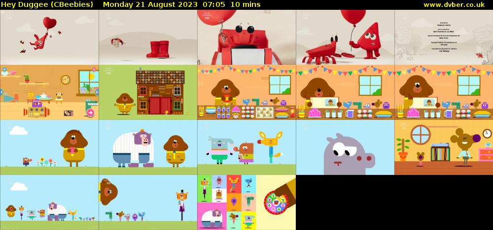 Hey Duggee (CBeebies) Monday 21 August 2023 07:05 - 07:15