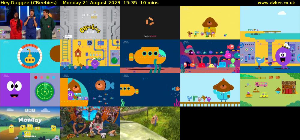 Hey Duggee (CBeebies) Monday 21 August 2023 15:35 - 15:45