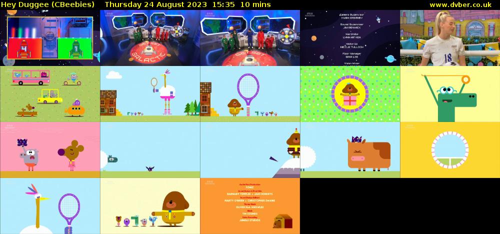 Hey Duggee (CBeebies) Thursday 24 August 2023 15:35 - 15:45