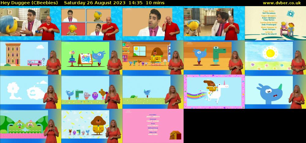 Hey Duggee (CBeebies) Saturday 26 August 2023 14:35 - 14:45
