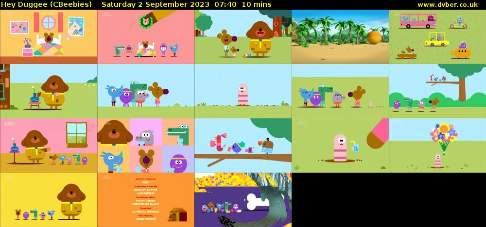 Hey Duggee (CBeebies) Saturday 2 September 2023 07:40 - 07:50