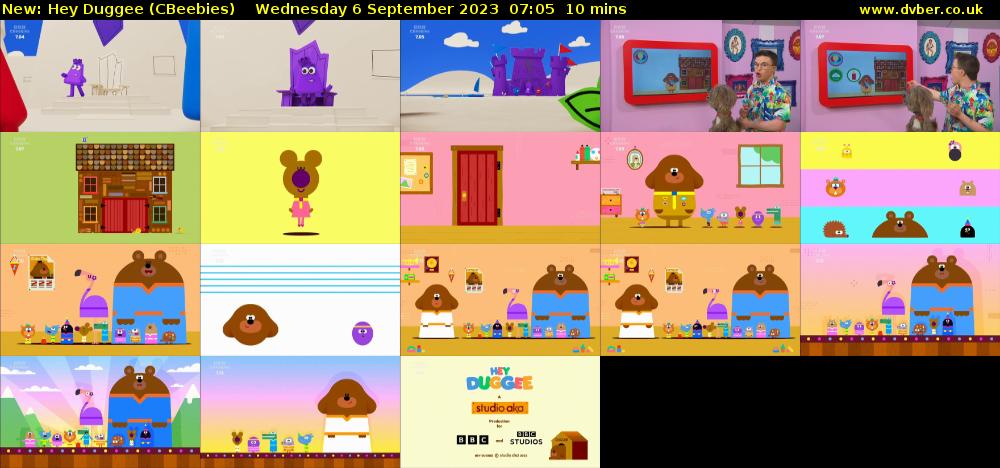 Hey Duggee (CBeebies) Wednesday 6 September 2023 07:05 - 07:15