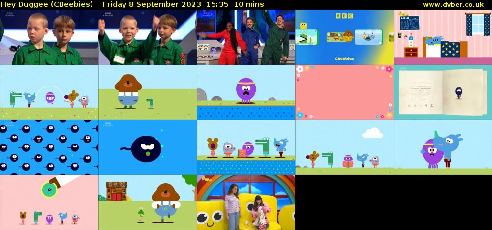 Hey Duggee (CBeebies) Friday 8 September 2023 15:35 - 15:45
